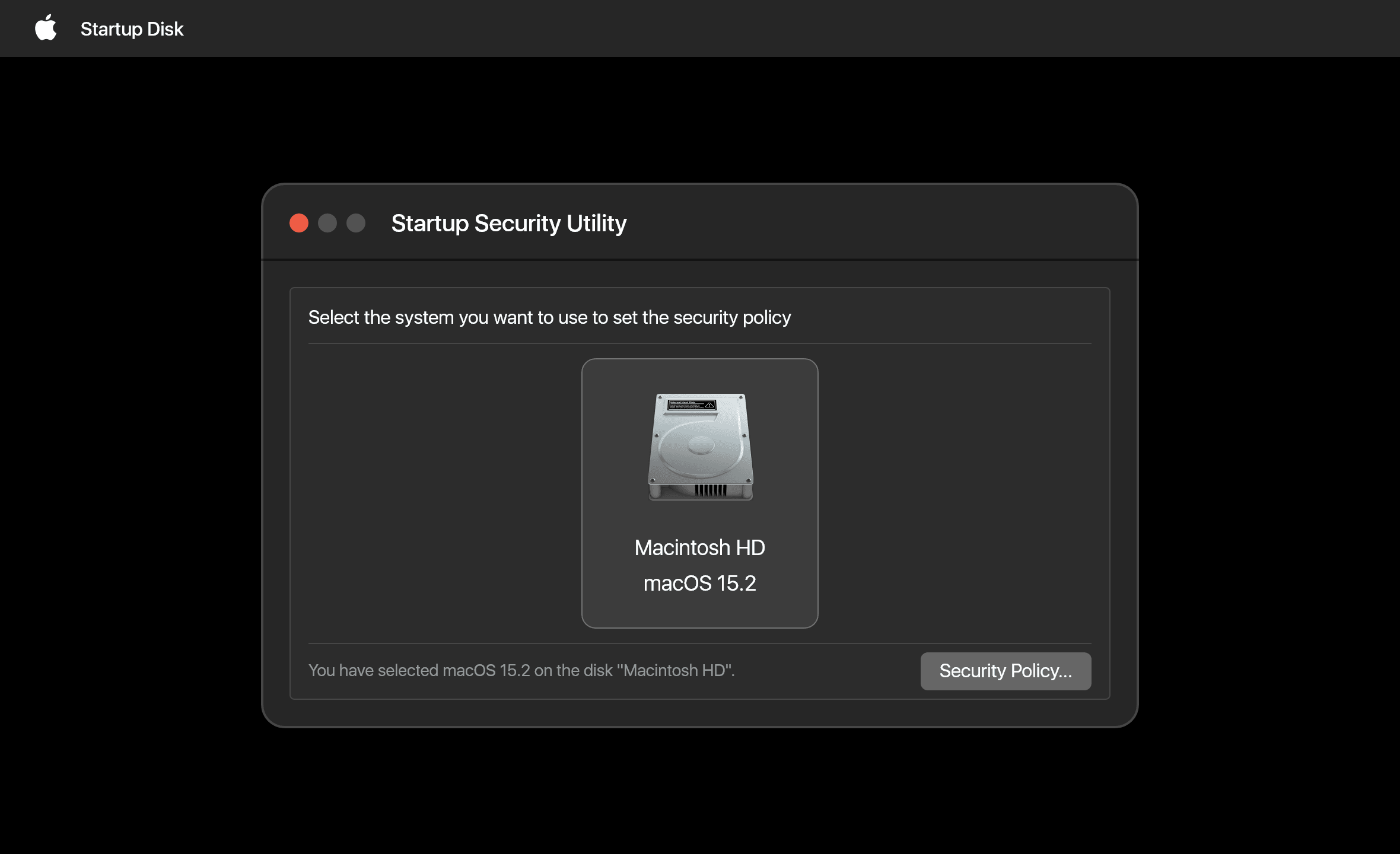 Select your disk.