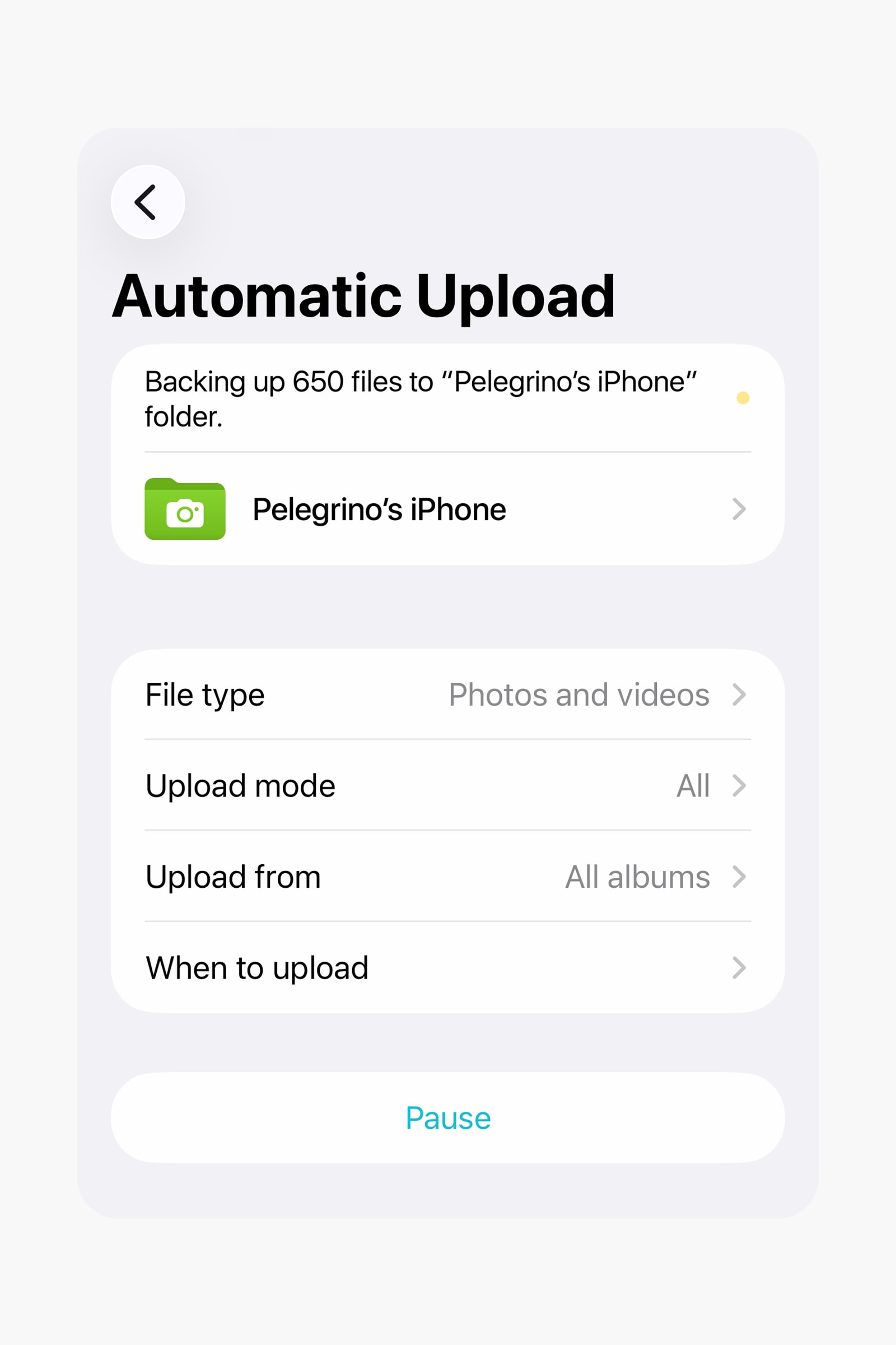 Automatic backup