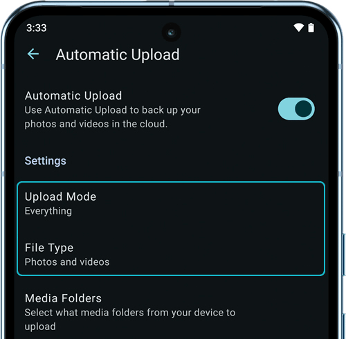 2. Choose what to upload: