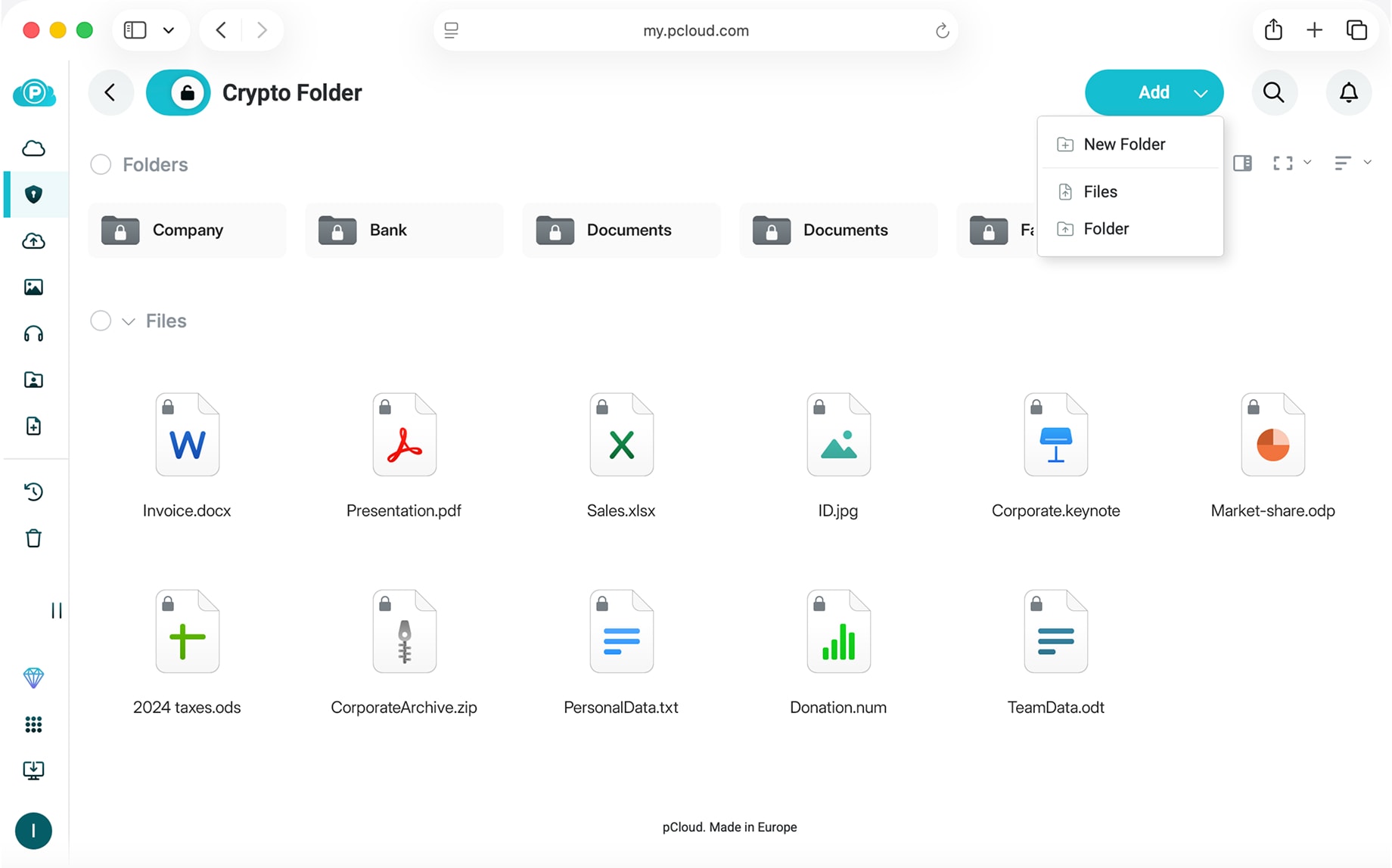 Añadir archivos a la carpeta Crypto