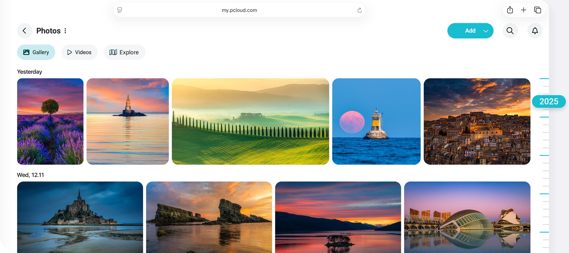 Visualizzazione cronologica