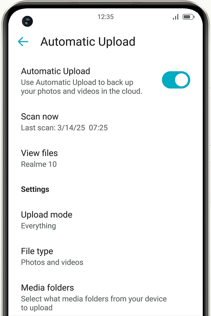 Automatic upload