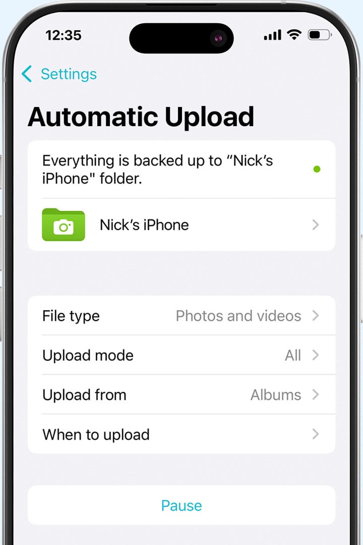 Automatic upload