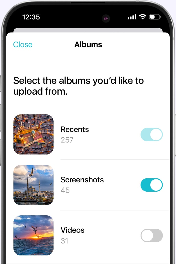 Automatic upload