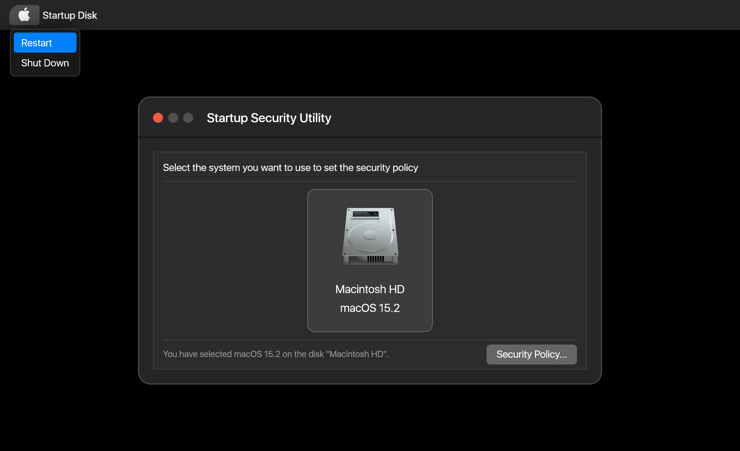 Restart your Mac from the Apple menu.