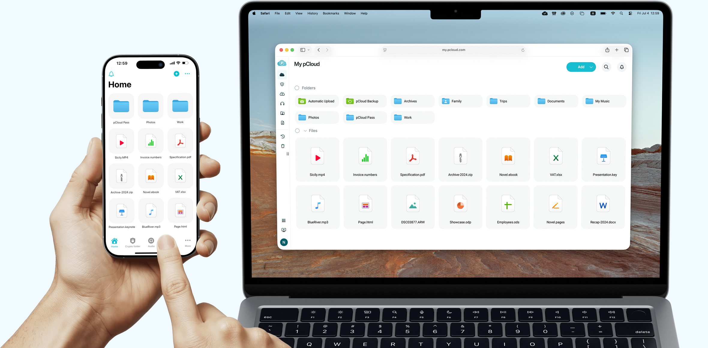 pCloud access from anywhere — desktop, mobile, and web